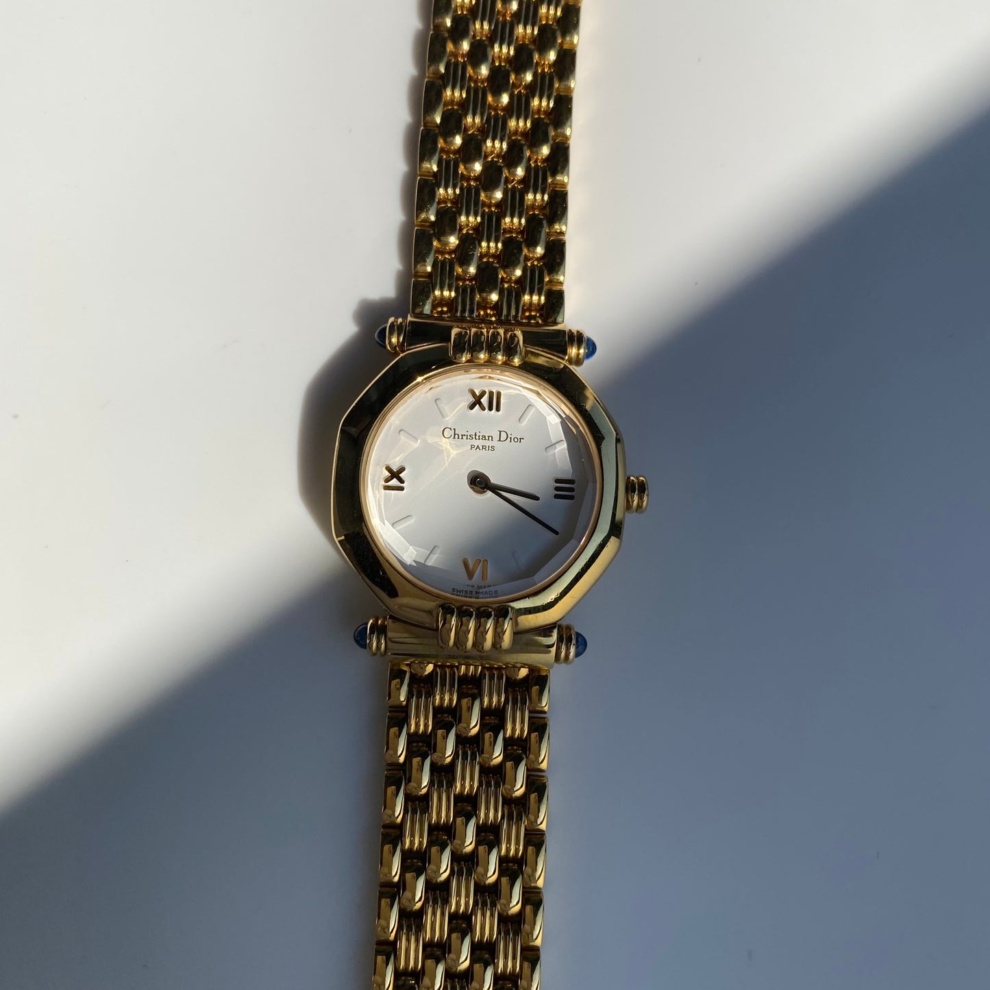 Dior 1990s Octagon Gold Plated Watch