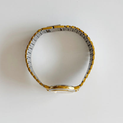 Yves Saint Laurent 1990s Round Dial Two Tone Watch