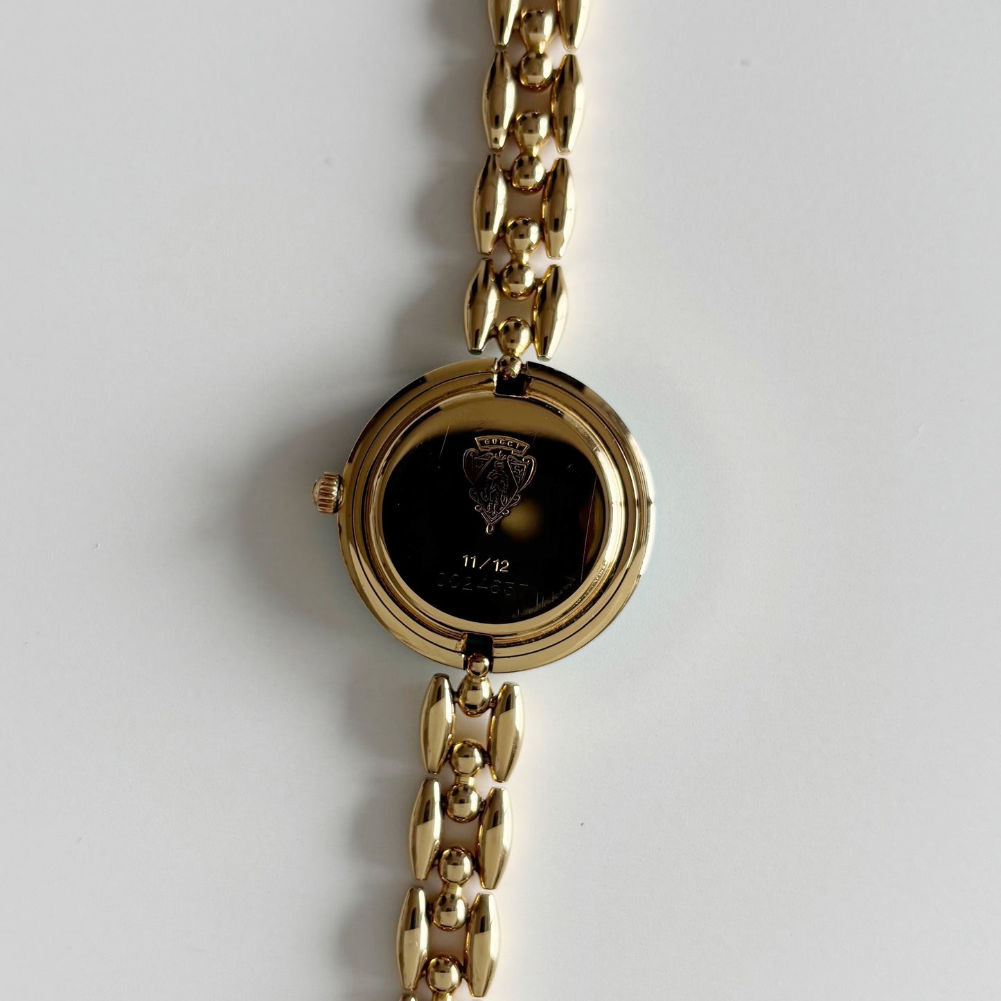 Gucci 1990s Interchangeable Bezel Gold Plated Watch with 6 bezels, case (167mm)