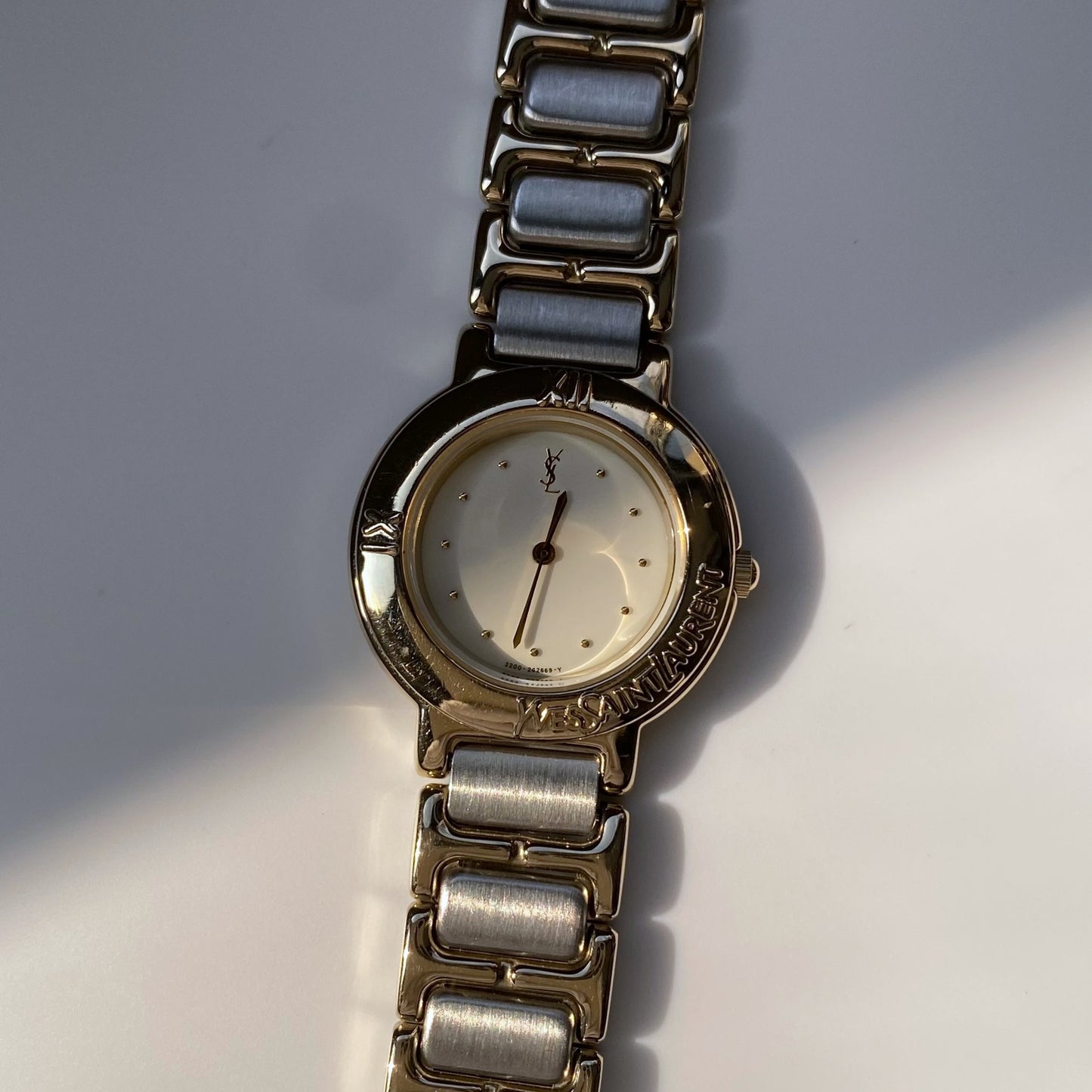 Yves Saint Laurent Round Two Tone Watch