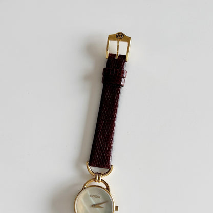 Gucci 1990s Seashell Dial Gold Plated Watch
