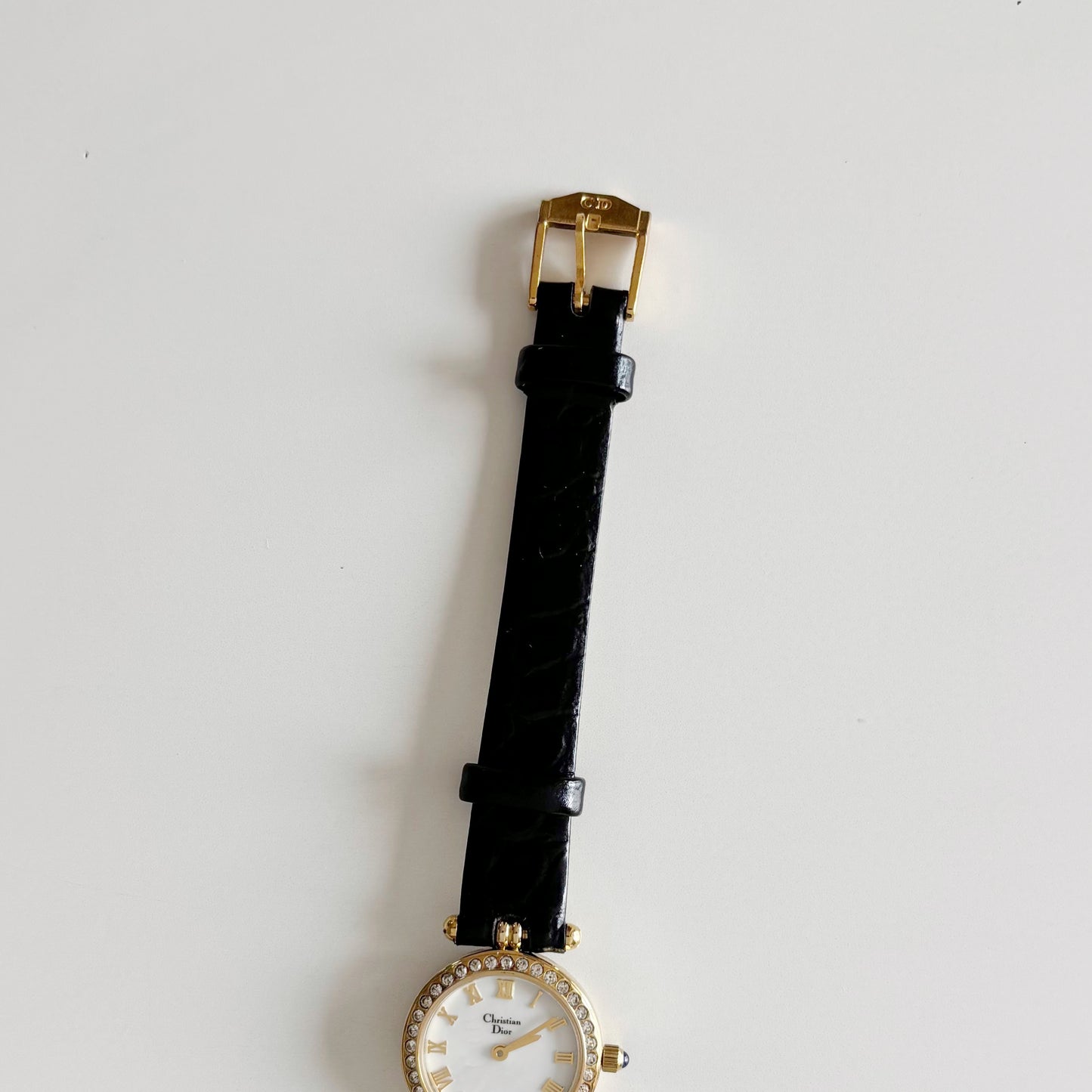Dior 1990s Seashell Dial Gold Plated Watch