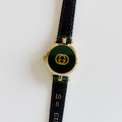 Gucci 1990s Sherry Round Dial Gold Plated Watch
