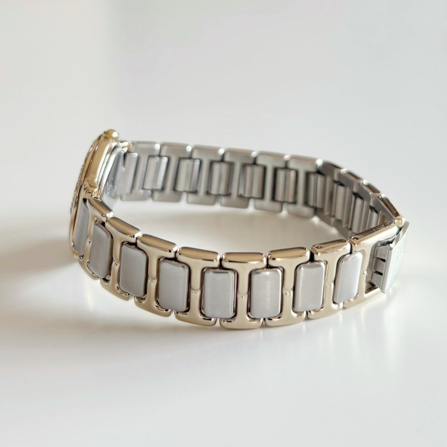 Yves Saint Laurent 1990s Round Dial Two Tone Gold Plated Watch