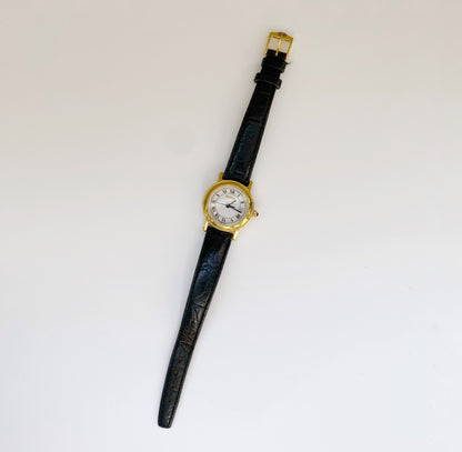 Gucci 1990s Gold Plated Date Round Watch