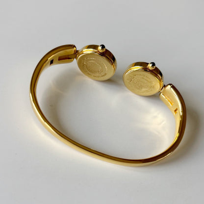 Fendi 1990s Double Face Gold-Plated Bangle Watch