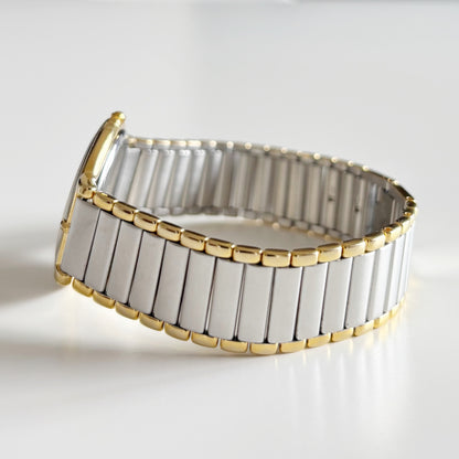 Yves Saint Laurent 1990s Round Dial Gold Plated Two Tone Watch (Large)