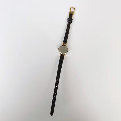 Dior x Bulova 1970s Hand-Winding Gold Plated Round Leather Watch