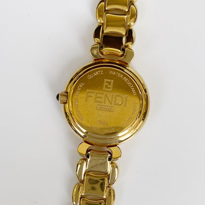 Fendi 1990s Seashell Dial Gold Plated Watch