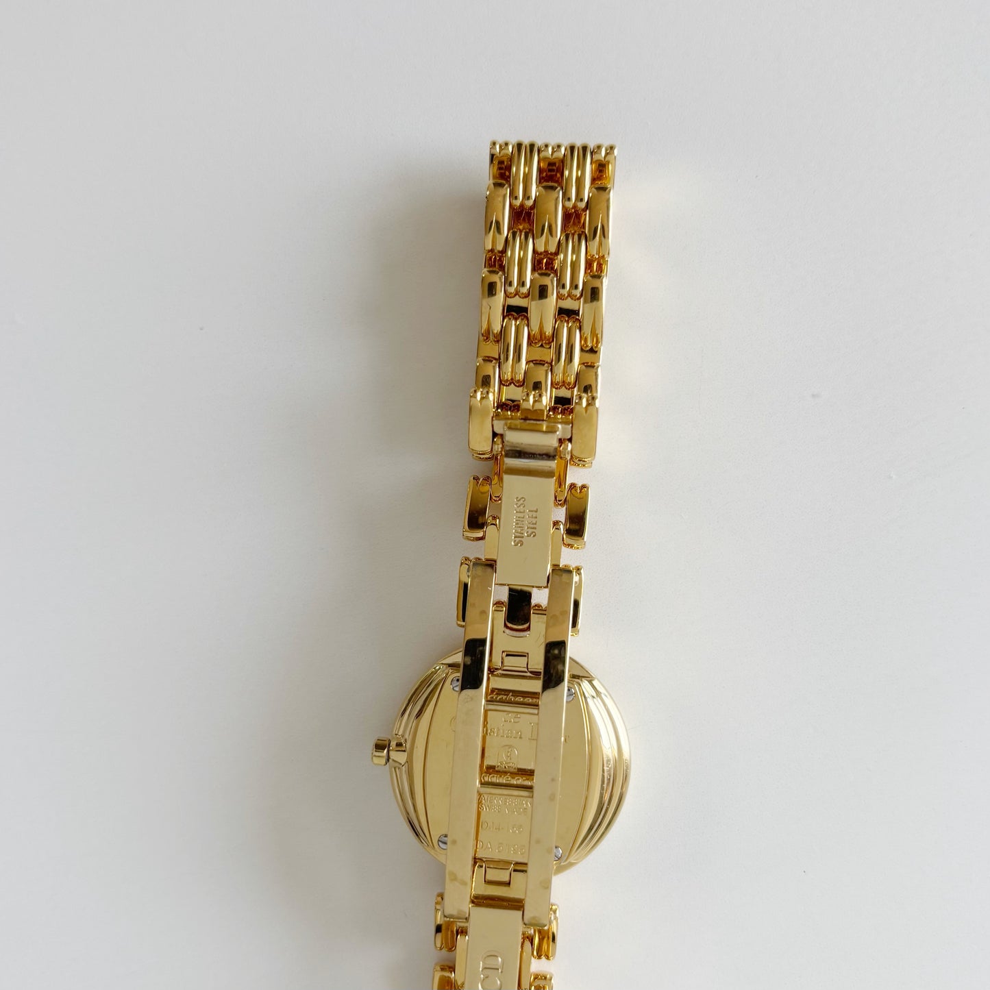 Dior 1990s Round Gold Dial Gold Plated Watch