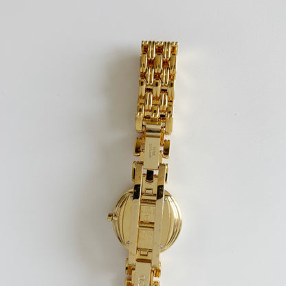 Dior 1990s Round Gold Dial Gold Plated Watch