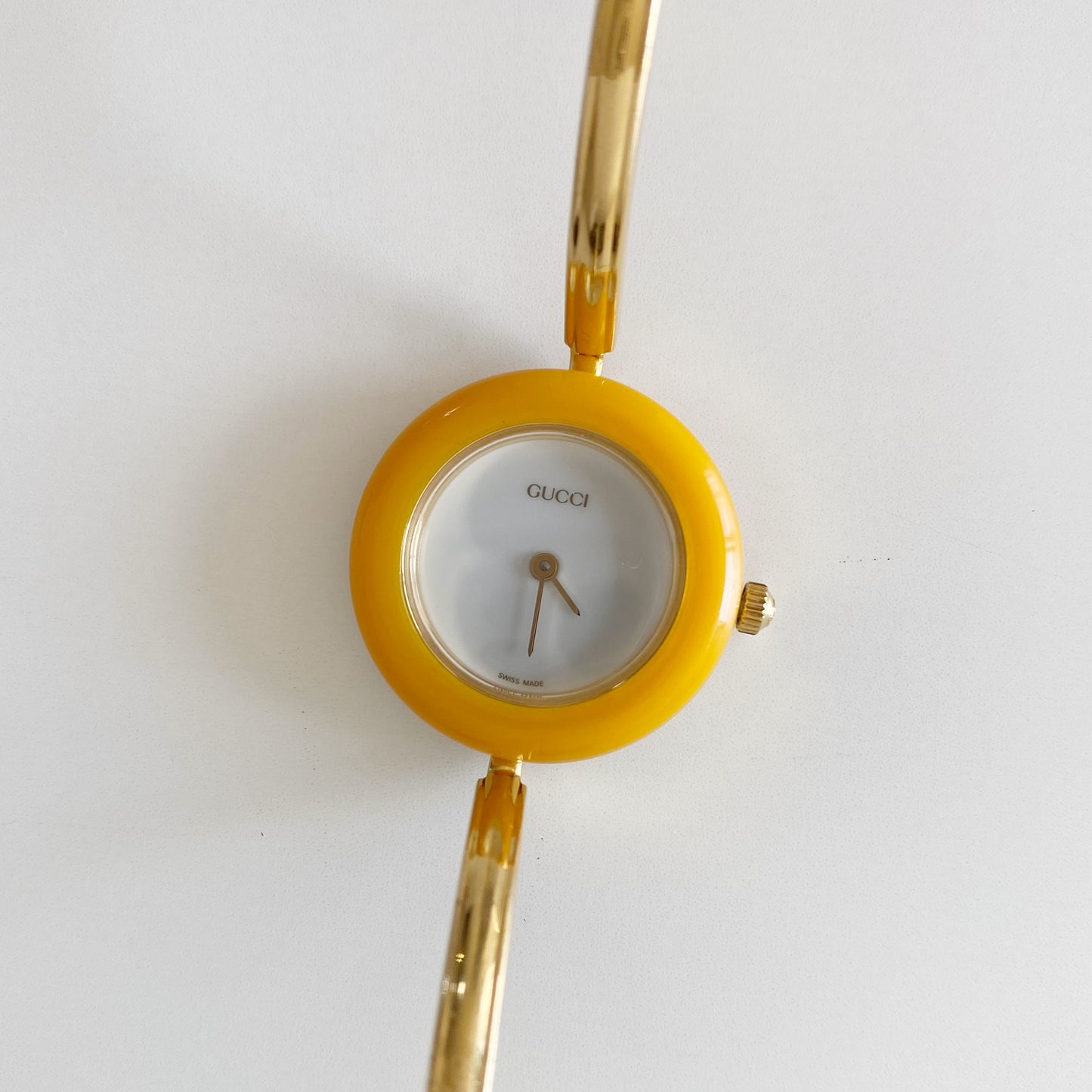 Gucci 1990s Interchangeable Bezel Gold Plated Watch with 12 bezels, case