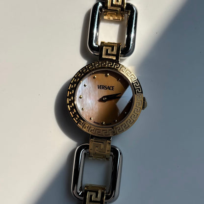 Versace Early 2000s Seashell Dial Two Tone Watch