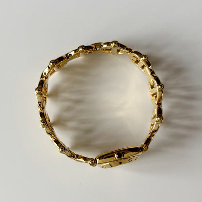 Gucci 1990s Seashell Dial Horsebit Gold Plated Watch