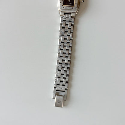 Givenchy 1990s Black Dial Silver Watch