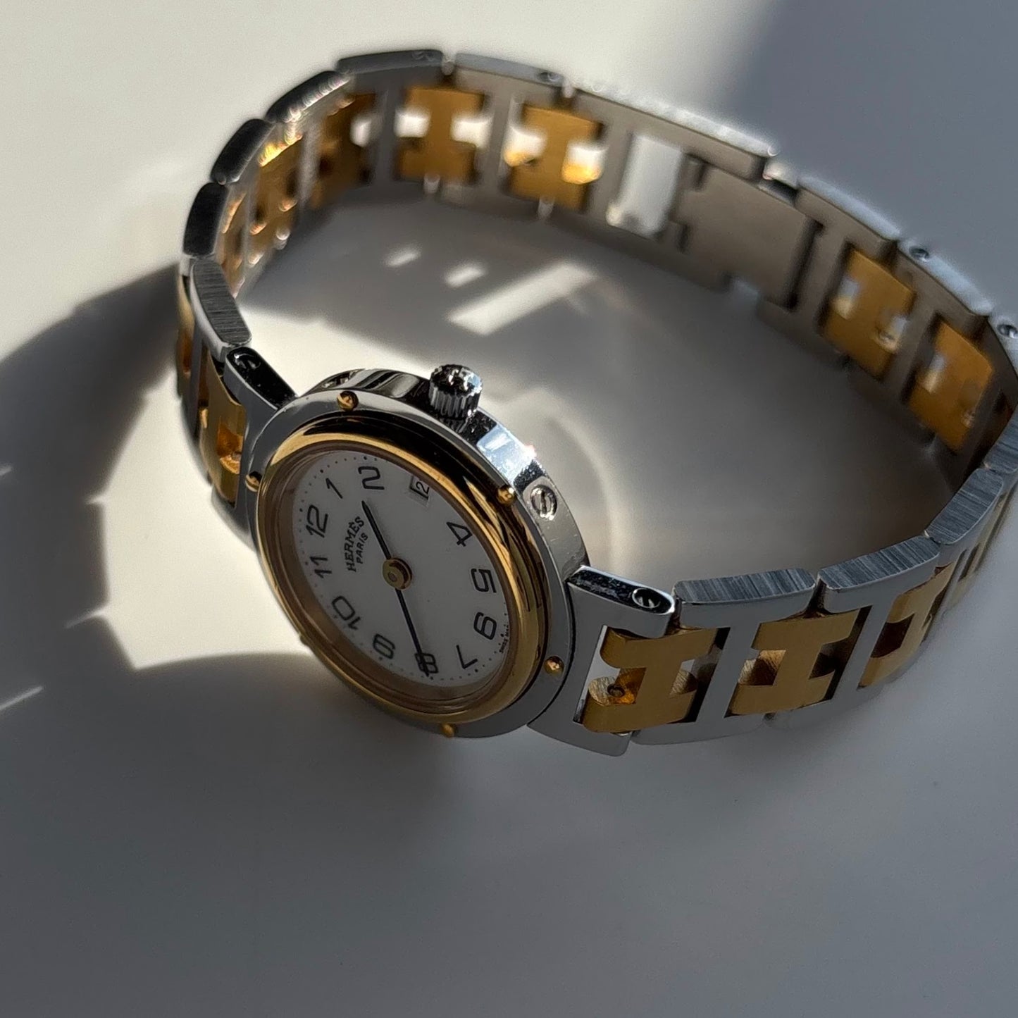 Hermes 1990s Clipper Two Tone Watch