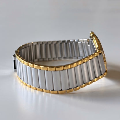Yves Saint Laurent 1990s Round Dial Gold Plated Two Tone watch (Large)