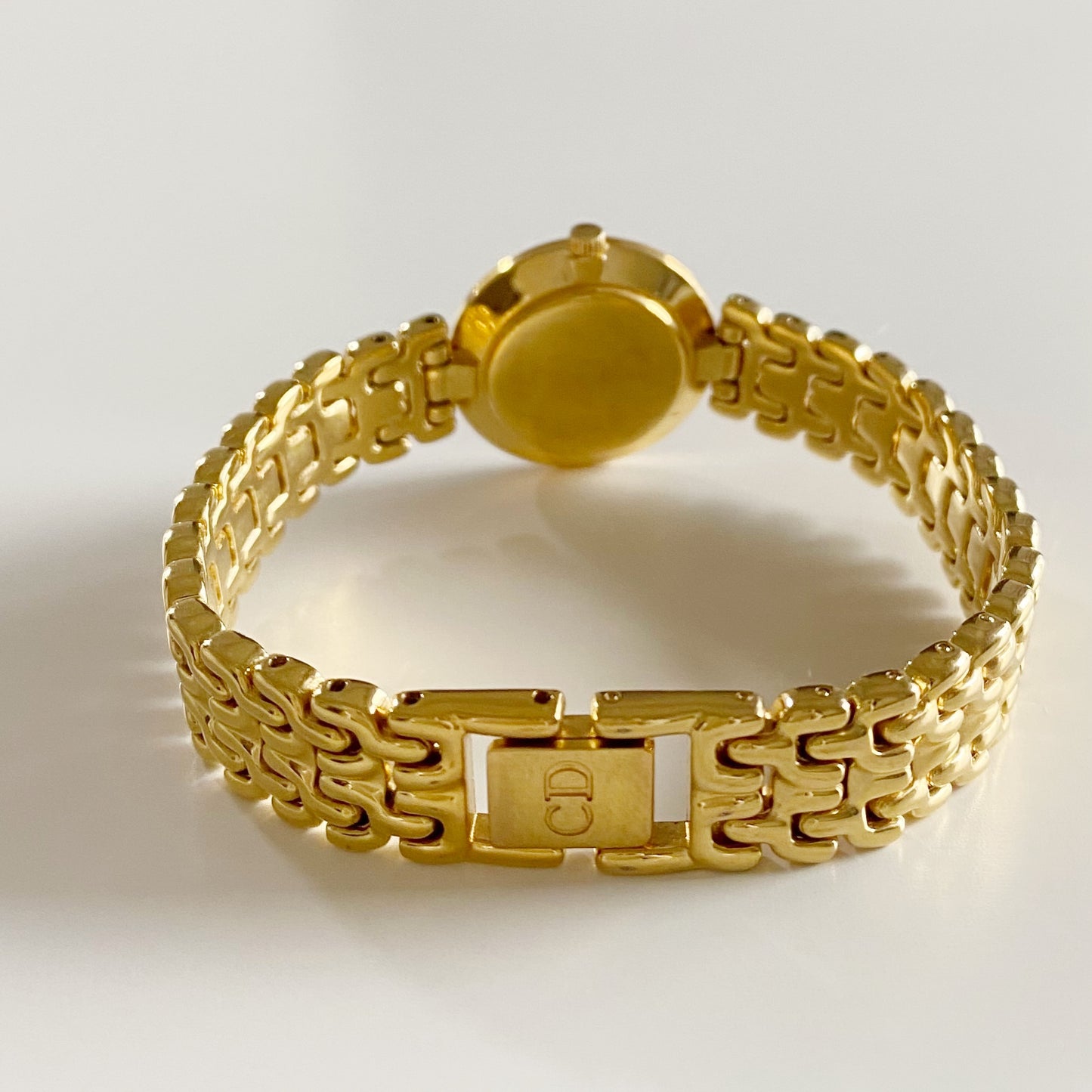 Dior 1990s Seashell Dial Gold Plated Watch