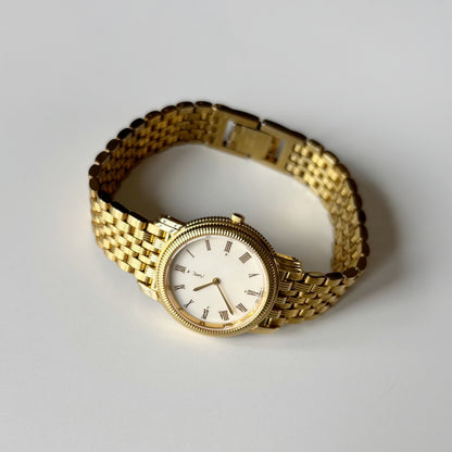 Yves Saint Laurent 1990s Round Dial Gold Plated Watch