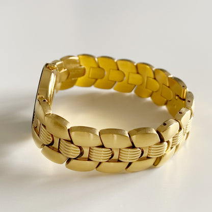 Dior 1990s Black Dial Gold Plated Watch
