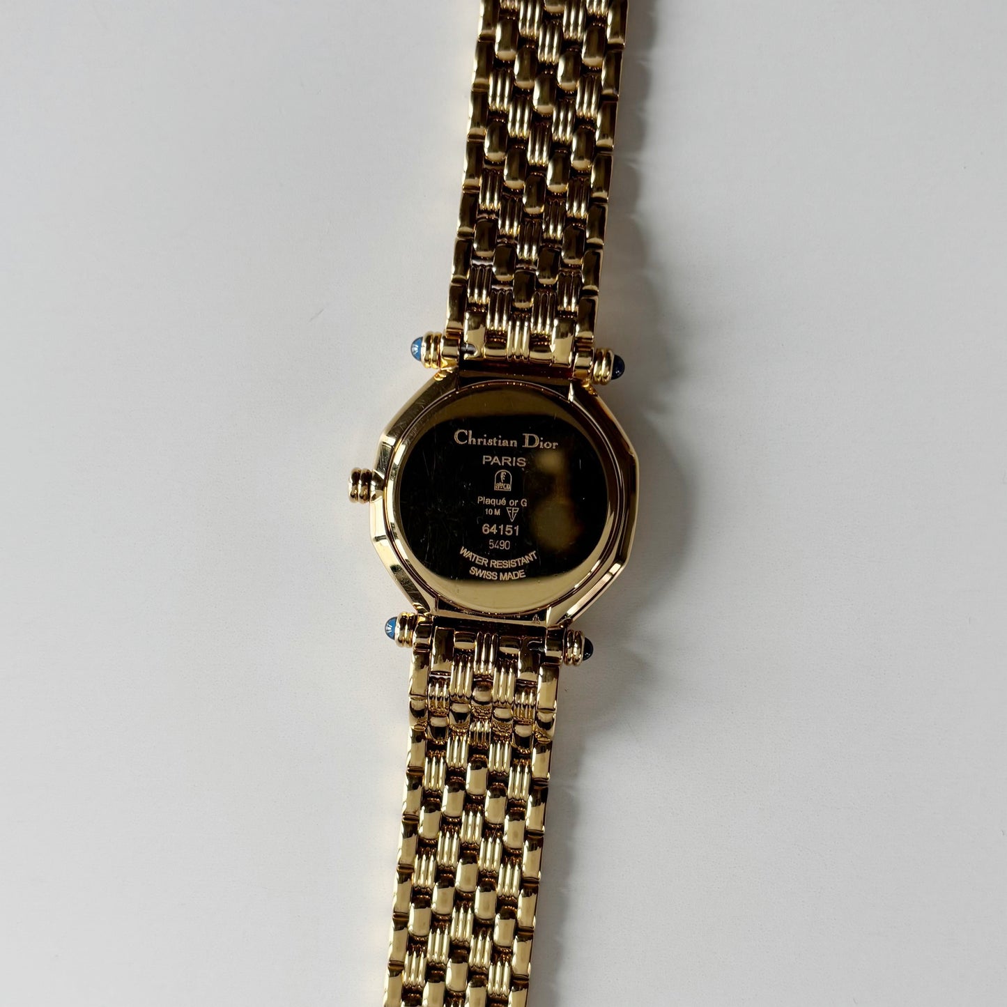 Dior 1990s Octagon Dial Gold Plated Watch
