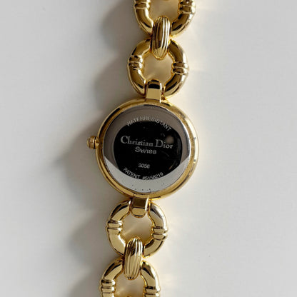 Dior 1990s Round Dial Gold Plated Watch