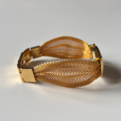 Dior 1990s Gold Oval Dial Gold Plated Watch