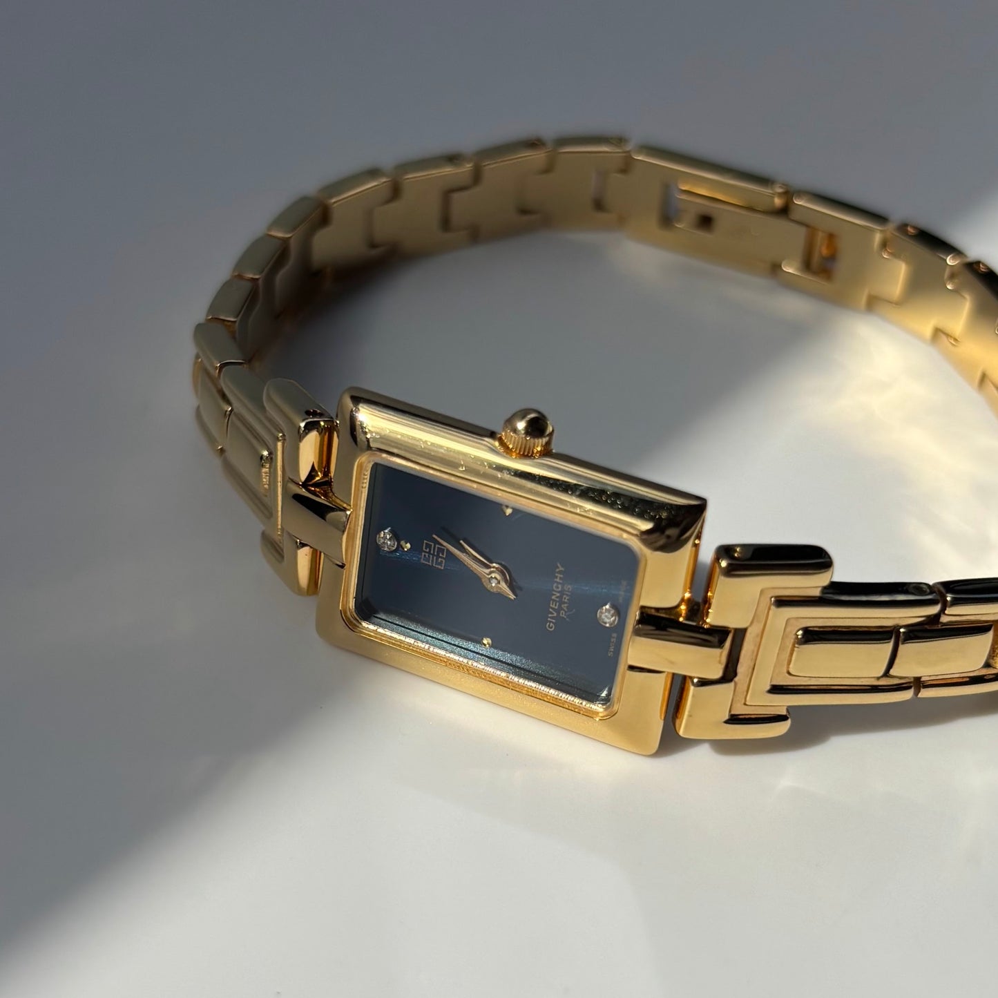 Givenchy 1990s Tank Gold Plated Watch