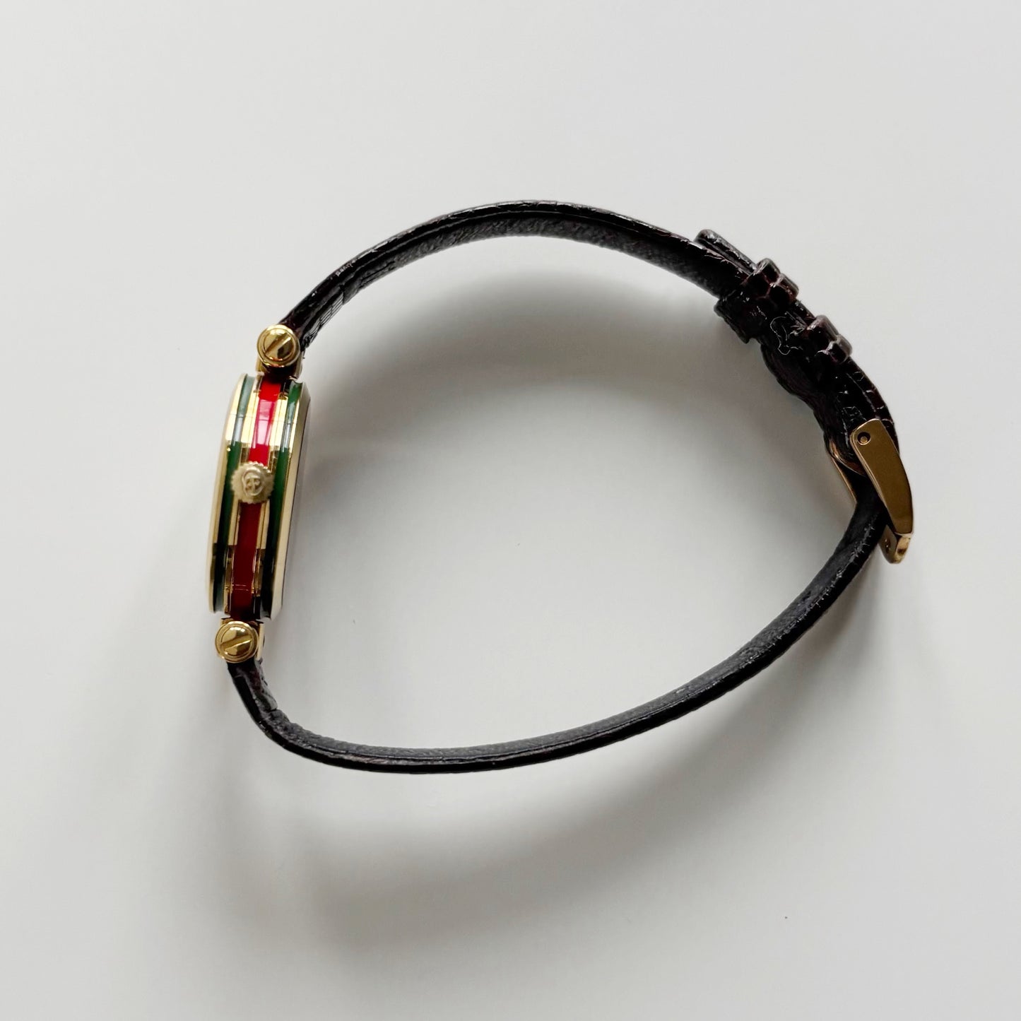 Gucci 1990s Sherry Round Dial Gold Plated Watch