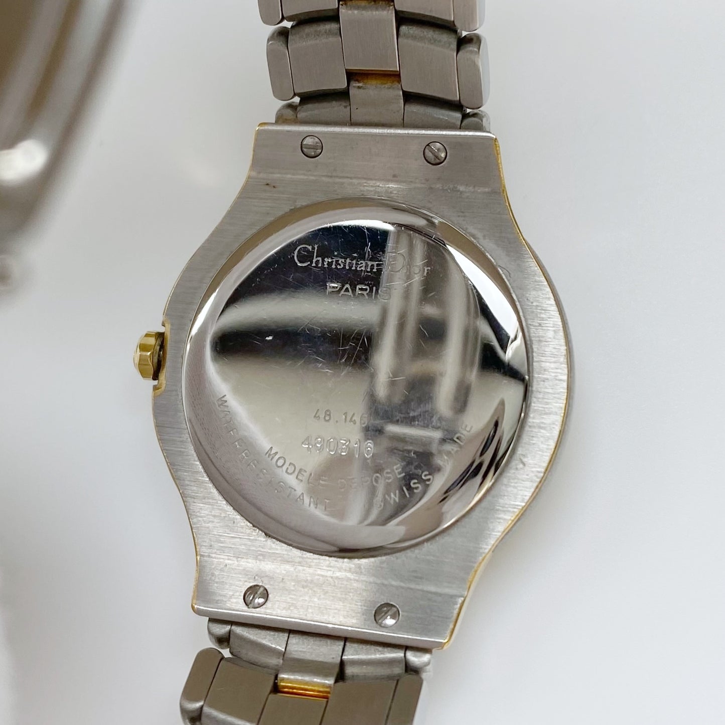 Dior 1990s Date Two Tone Watch