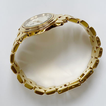 Fendi 1990s Interchangeable Bezel Round Gold Plated Watch with 3 bezels, case