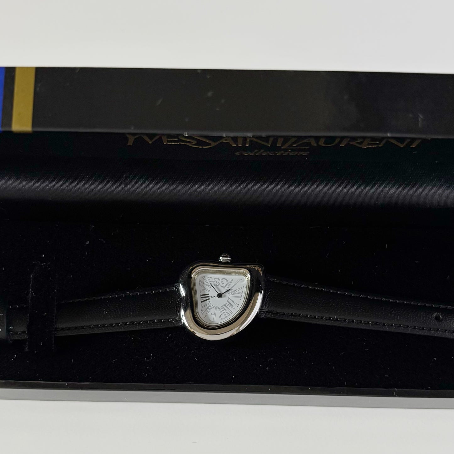 Yves Saint Laurent 1990s Heart Shaped Dial Silver Watch