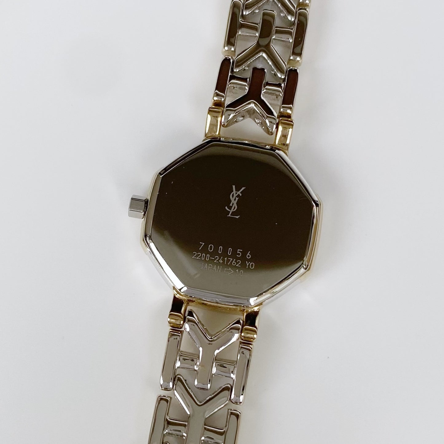 Yves Saint Laurent 1990s Two tone Octagon Watch