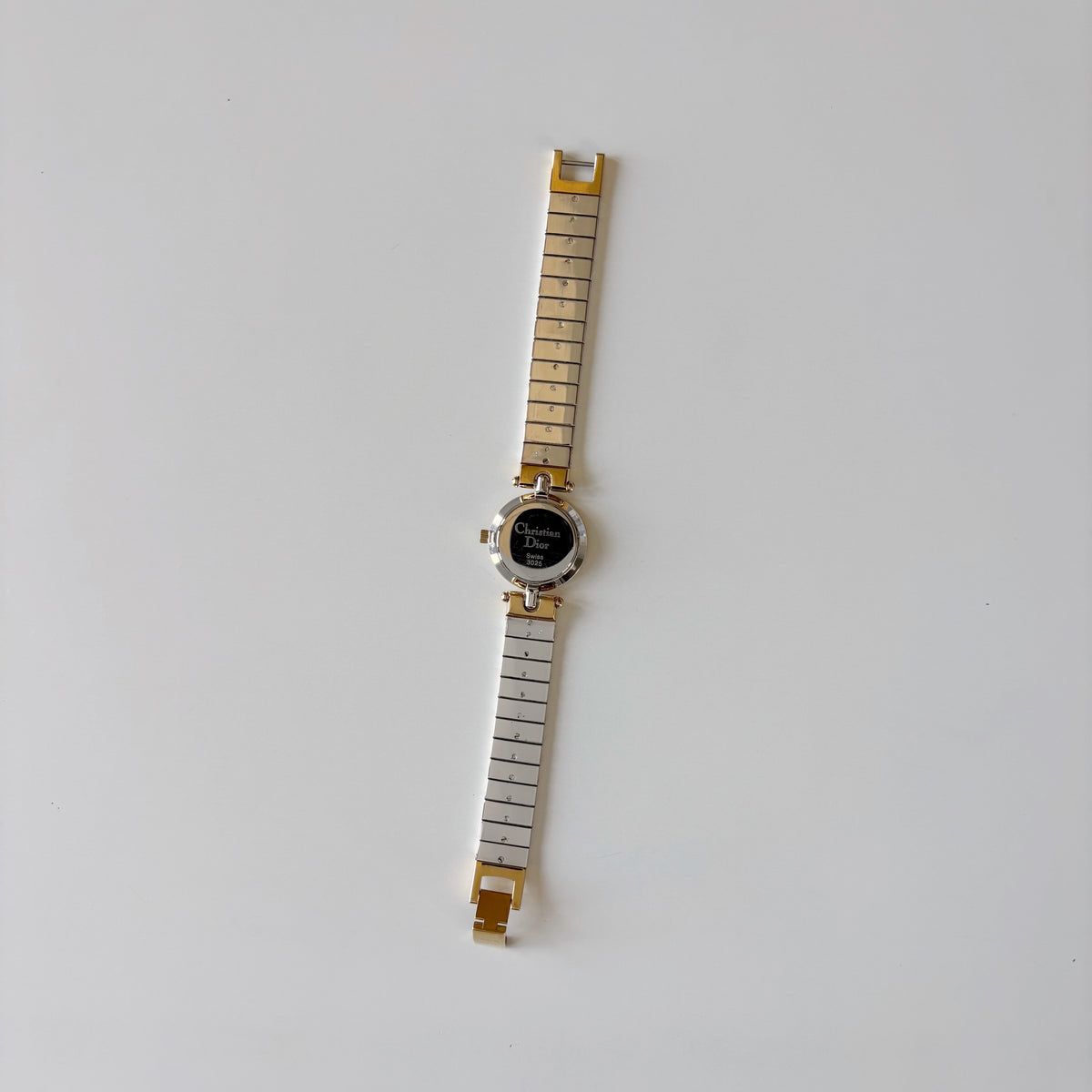 Dior 1990s Gold Round Dial Two Tone Gold Plated Watch