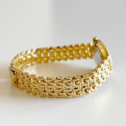 Dior 1990s Seashell Round Dial Gold Plated Watch