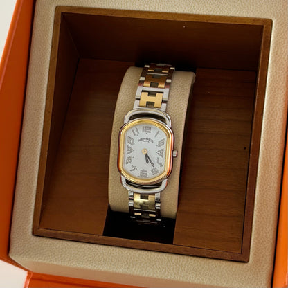 Hermes Early 2000s Rallye  Two Tone Watch
