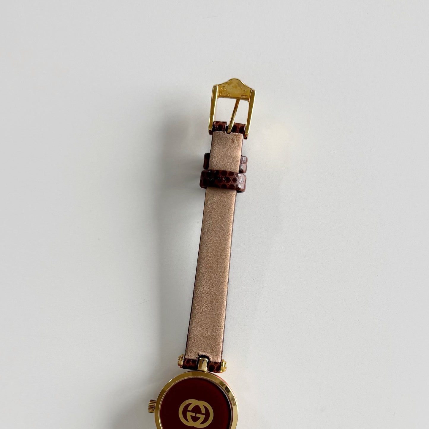 Gucci 1990s Round Dial Gold Plated Watch