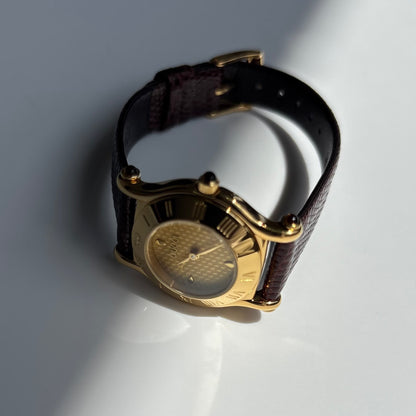 Gucci 1990s Round Dial Gold Plated Watch