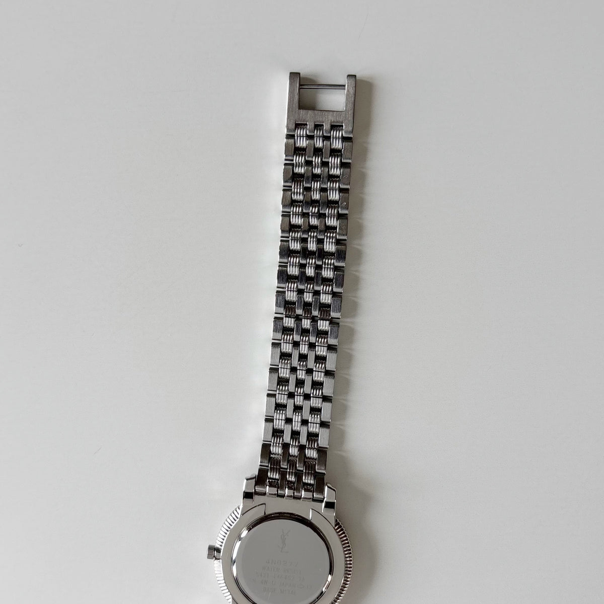 Yves Saint Laurent 1990s Dark Gray Round Dial Stainless Steel Watch
