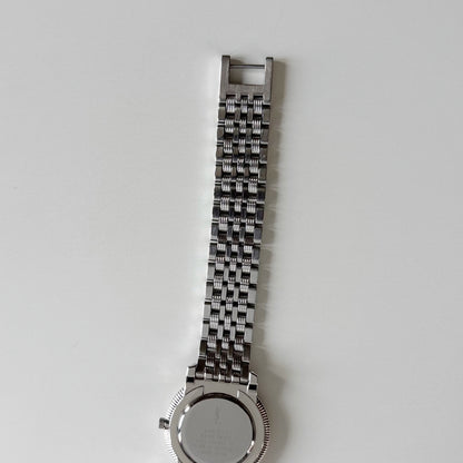 Yves Saint Laurent 1990s Dark Gray Round Dial Stainless Steel Watch