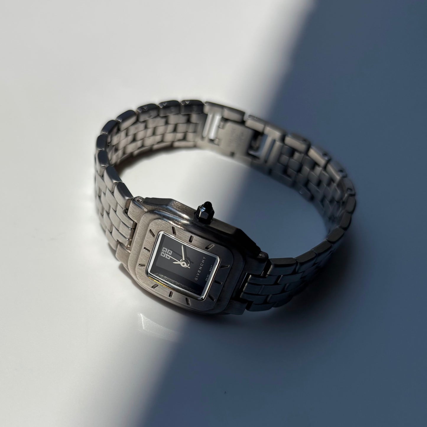Givenchy 1990s Black Dial Silver Watch