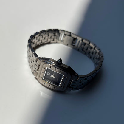 Givenchy 1990s Black Dial Silver Watch