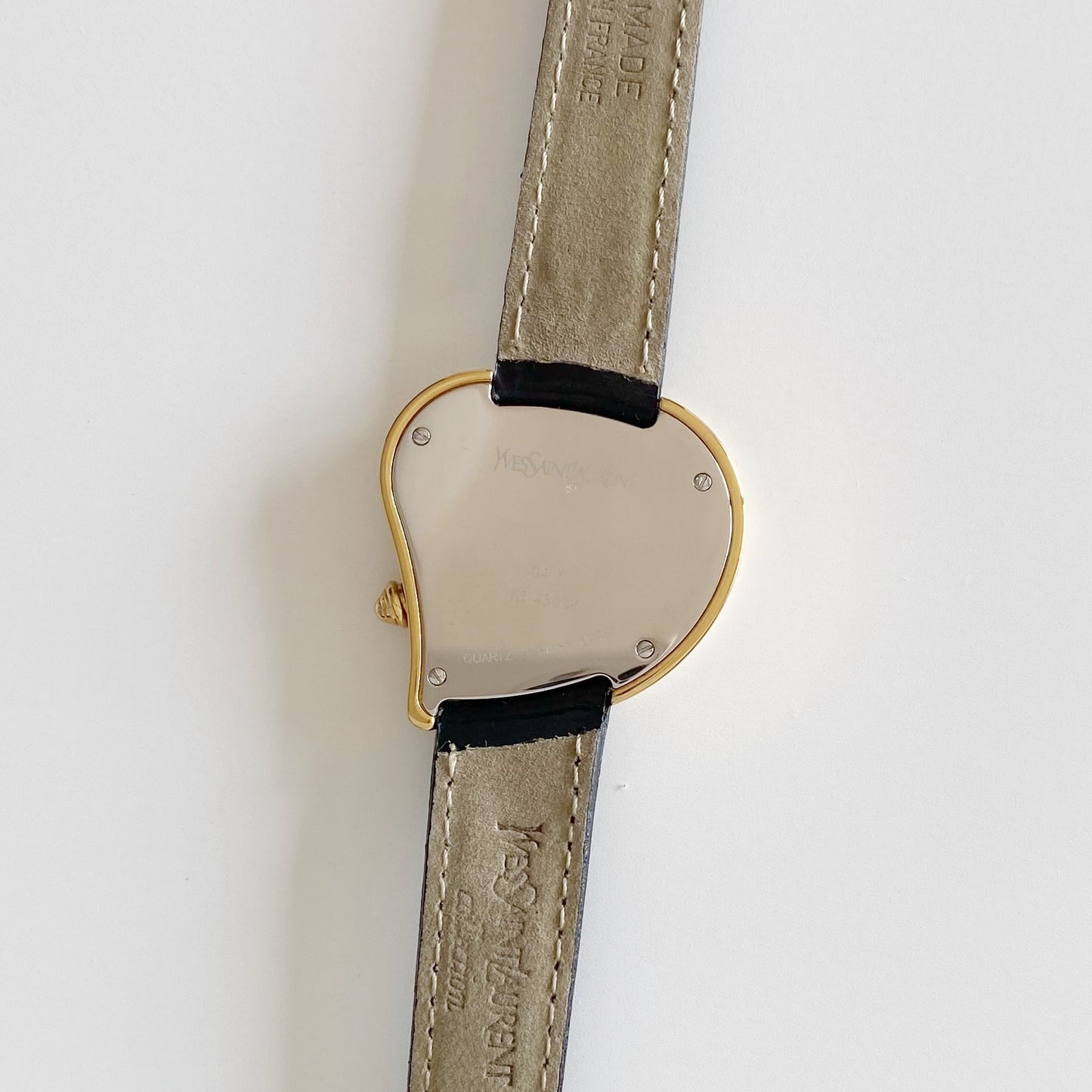 Yves Saint Laurent 1990s Heart Shaped Gold Plated Watch