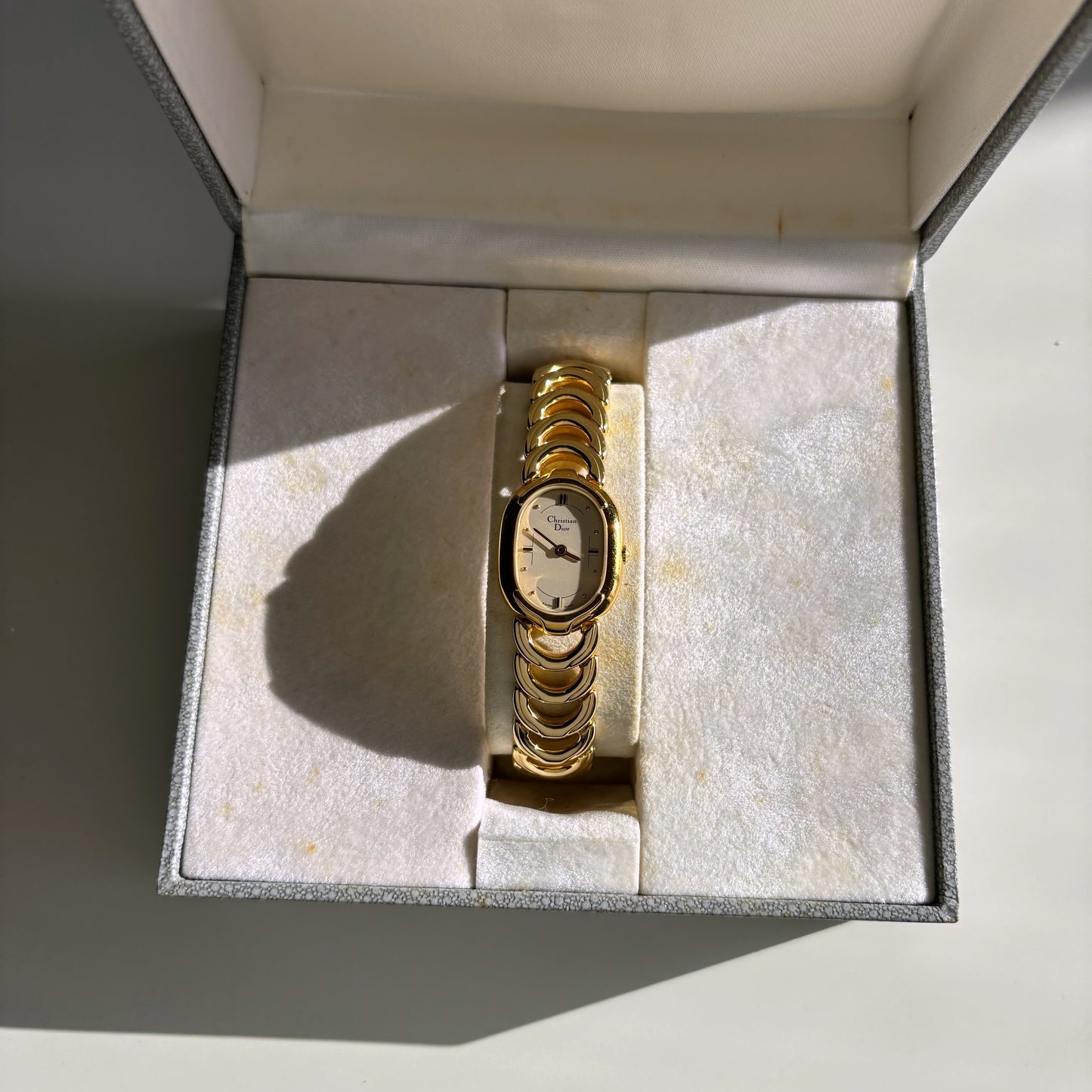 Dior 1990s Oval Gold Plated Watch
