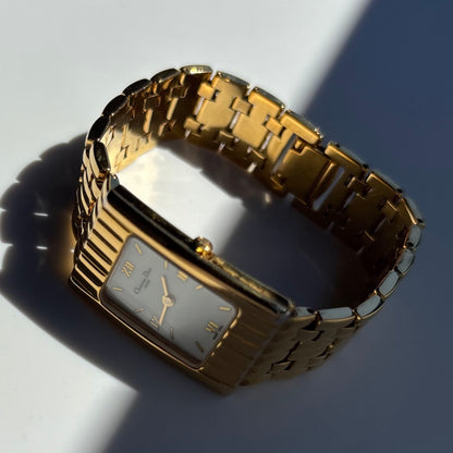 Dior 1990s Tank Gold Plated Watch