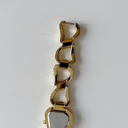 Yves Saint Laurent 1990s Heart Shaped Dial Band Gold Plated Watch (8/1)