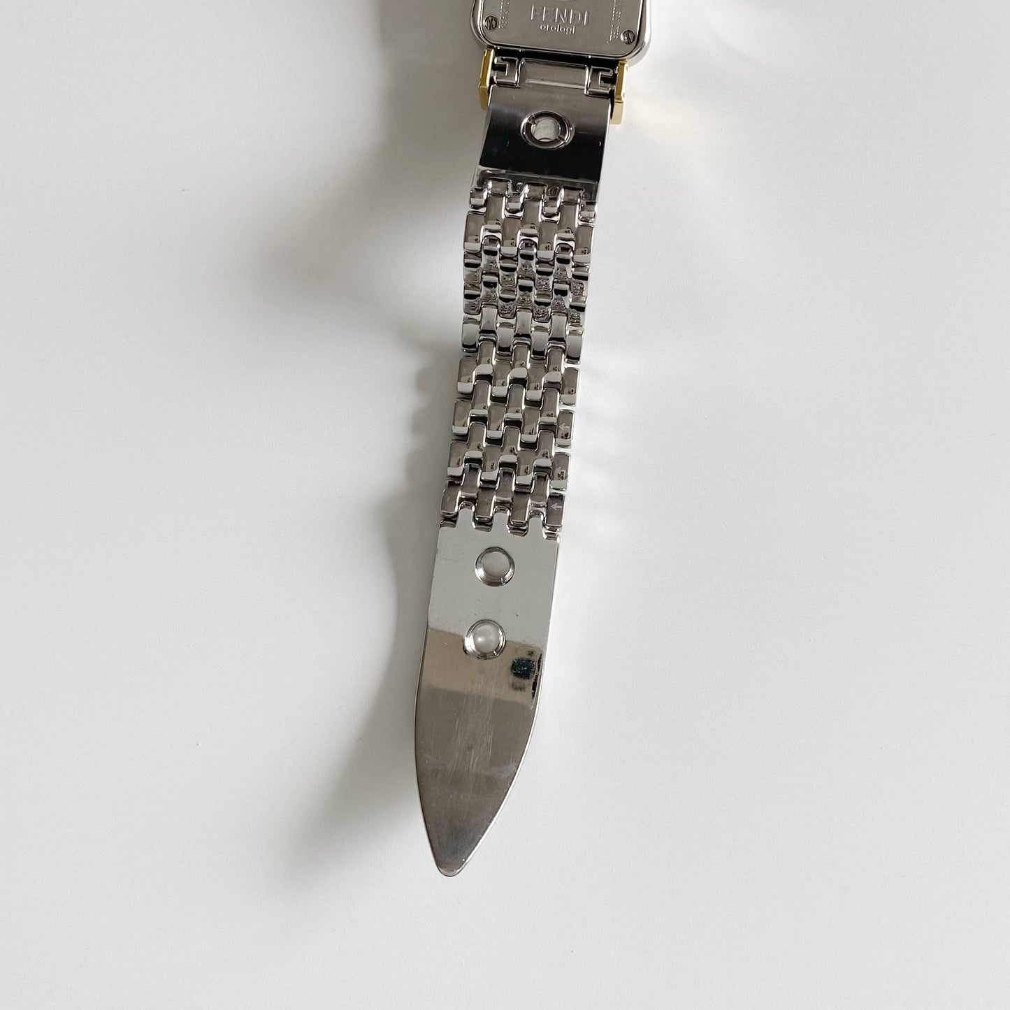 Fendi 1990s Seashell Dial Two Tone Belt Watch
