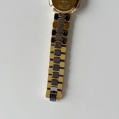 Dior 1990s Octagon Dial Two Tone Gold Plated Watch