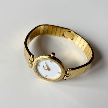 Dior 1990s Round Dial Gold Plated Watch