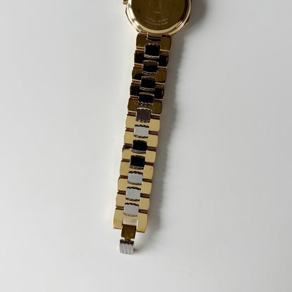 Dior 1990s Octagon Gold Plated Two Tone Watch